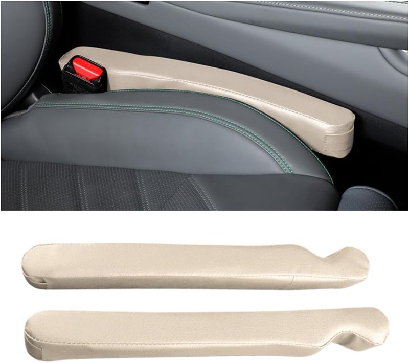 Mandark Car Seat Gap Filler, 2PCS Leather Vehicle Gap Stopper to Fill Between Seat and Console, Automotive Crevice Plug Blocker Accessories from Dropping, Universal for SUV, Sedan, Truck (Beige) - Image 1